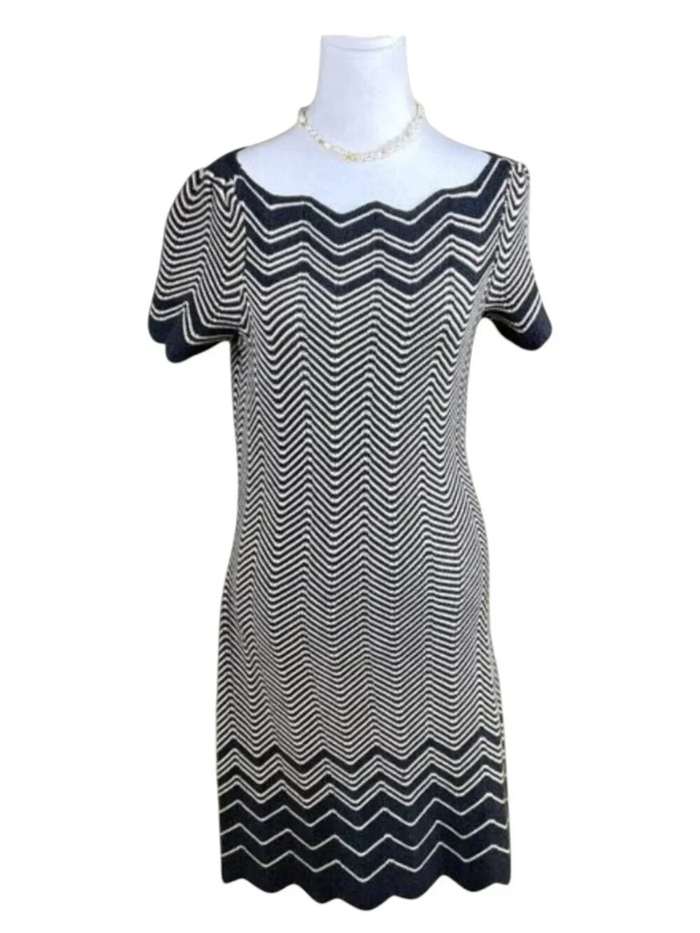 Tory Burch Sweater Dress Merino Wool Knit Gray (S)